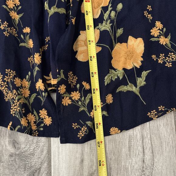 Reformation Women’s XL Winslow Floral Wrap Maxi Dress Viscose Navy Blue Kimono - Picture 8 of 11